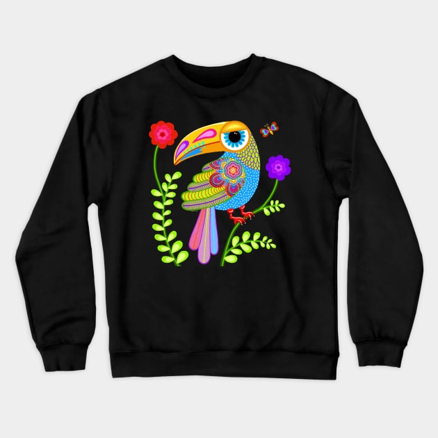 Mexican Toucan Crewneck Sweatshirt by SoozieWray